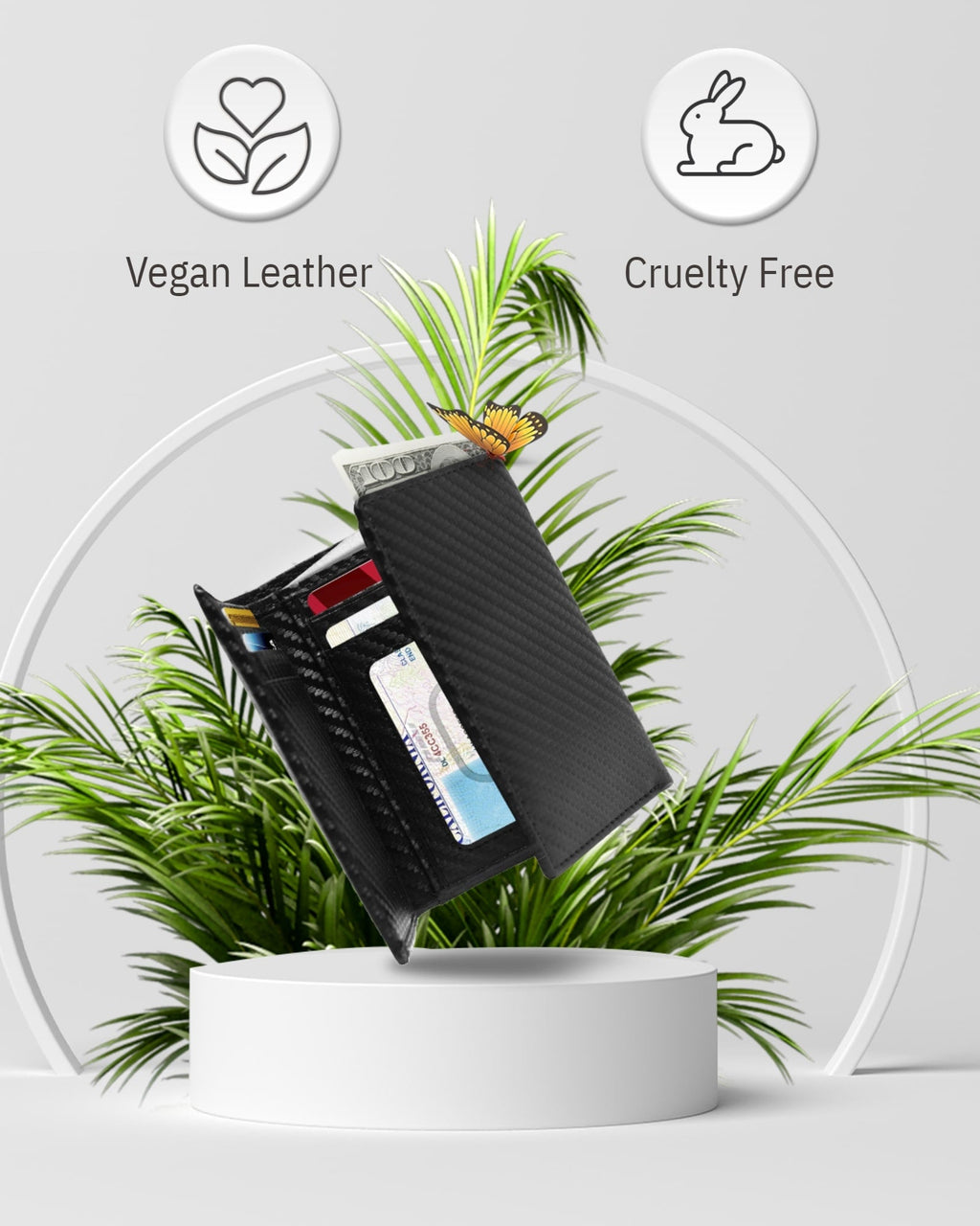 Vegan Trifold Wallet With ID Window - P's One-Stop Shop 