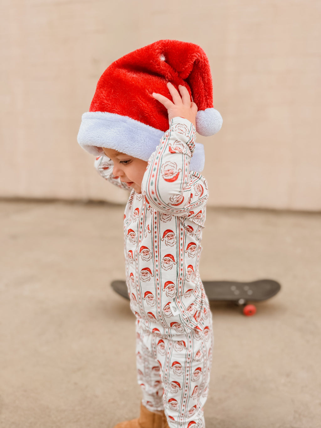 Vintage Santa Bamboo Christmas Pajamas - 2pc Set - P's One-Stop Shop 