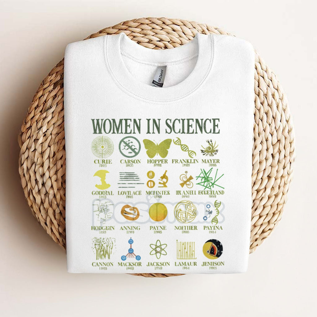 Women in Science T-Shirt - Scientist Empowerment Graphic Tee, Female STEM Apparel, Unisex Educational Gift for Her - P's One-Stop Shop 