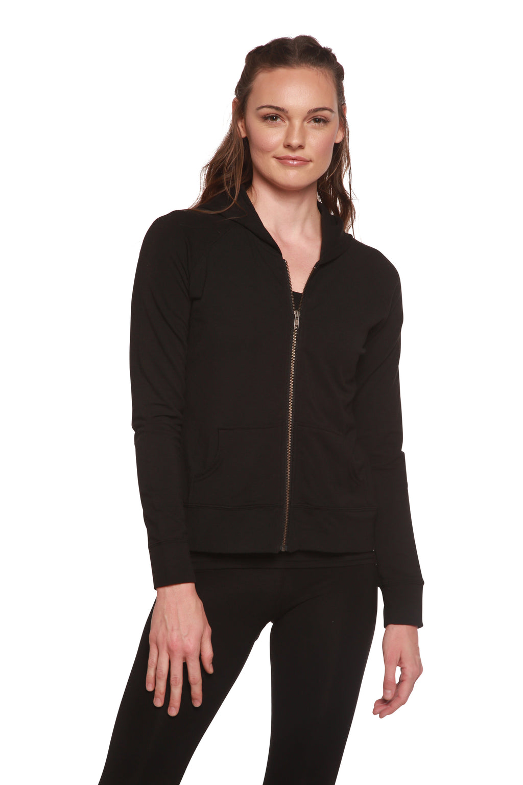 Women's Bamboo French Terry Zip Hooded Sweatshirt - P's One-Stop Shop 