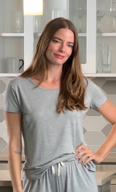 Women’s Bamboo Lounge Set - Lounge T-Shirt + Lounge Shorts - P's One-Stop Shop 
