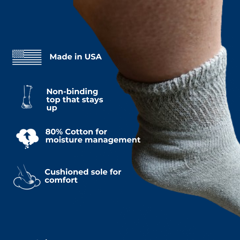 Women's Cotton Diabetic Ankle Socks (6 Pair) - P's One-Stop Shop 
