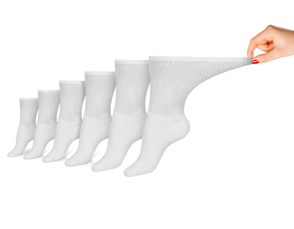 Women's Cotton Diabetic Crew Socks (6 Pair) - P's One-Stop Shop 