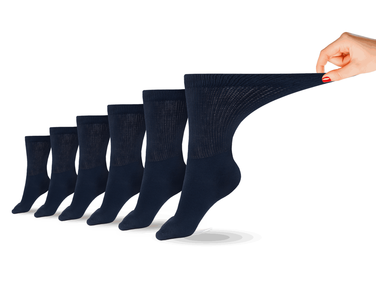Women's Cotton Diabetic Crew Socks (6 Pair) - P's One-Stop Shop 