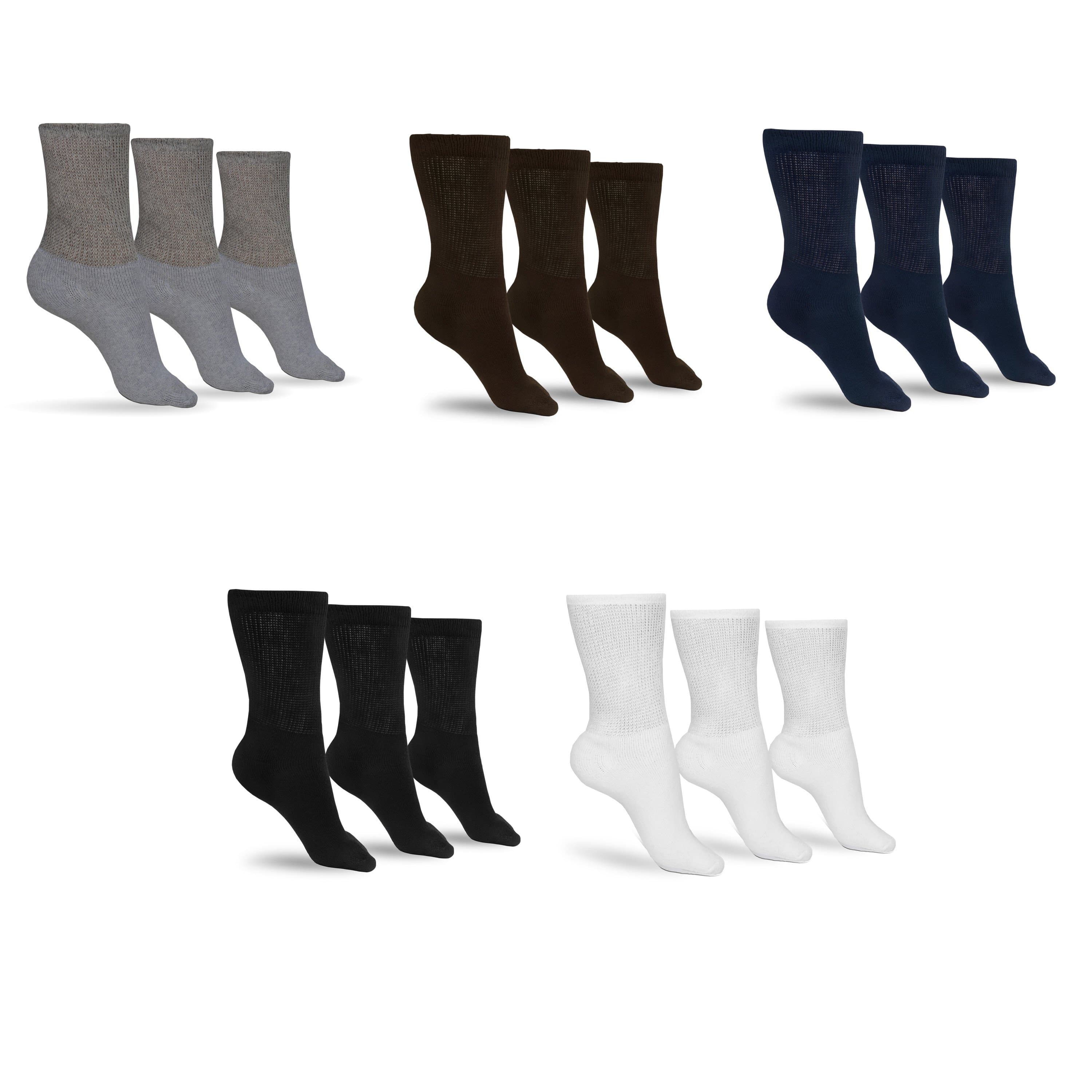 Women's Cotton Diabetic Crew Socks (Assorted) - P's One-Stop Shop 
