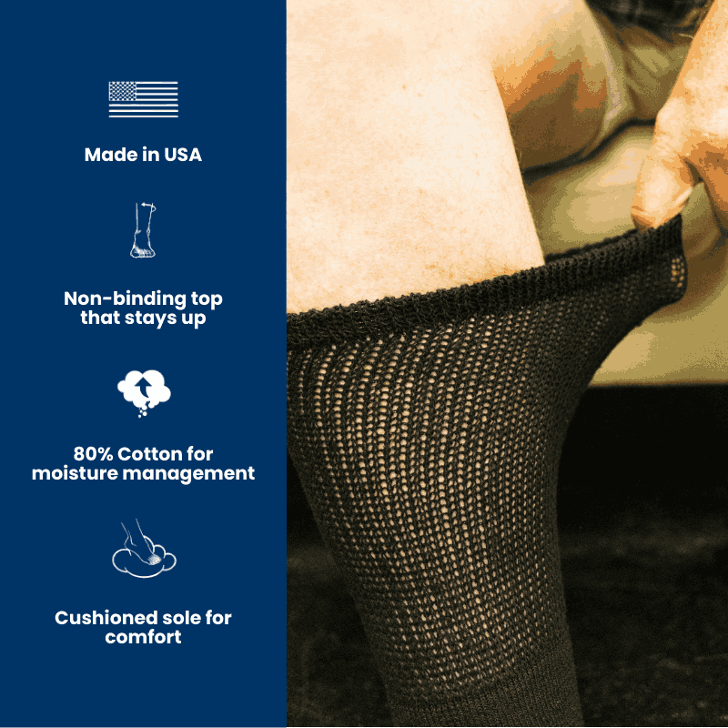 Women's Cotton Diabetic Crew Socks (Assorted) - P's One-Stop Shop 
