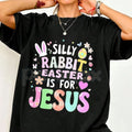 Aesthetic "Easter Is For Jesus" Floral T-Shirt - Boho Silly Rabbit Christian Graphic Tee, Premium 100% Cotton Religious Spring Top, Wildflower Faith-Based Holiday Shirt, Soft Lived-In Heavyweight Sunday Morning Apparel, Made in USA Women's Easter Gift - P's One-Stop Shop 
